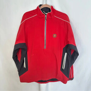 Dryjoysā Footjoy Pullover Jacket Windbreaker Mens Medium Red Golf Quarter Zip